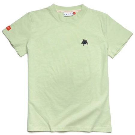 T-shirt damski Basic z żółwiem caretta - pistacjowy